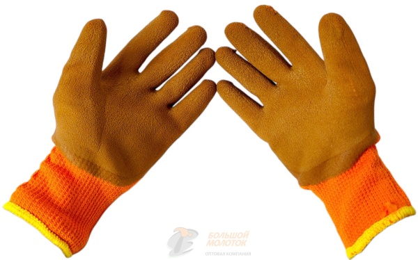 Перчатки теплые оранж. с кор. облив. #300 20-34 /10 /480