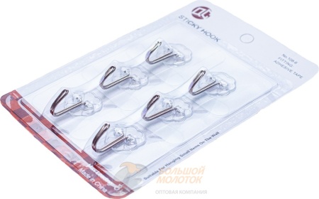 Крючок на липучке 6шт 3 кг 108-6 /80