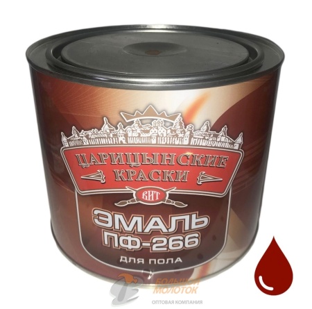 Эмаль ПФ-266 красно- коричневая 1,9 кг Царицино /6