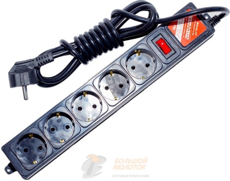 Сетевой фильтр черный 3 м /40