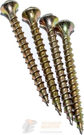 Саморез Желтый по дереву цинк 3,5*51 1кг  /8