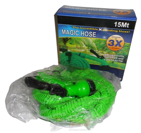 Чудо шланг поливочный 3Х с распылителем  5-15 метров /50-60 шт