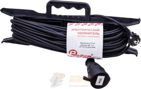 Удлинитель черный на рамке NW-1 10А 1 гн КГ 3х0,75 (30м) IP44 (термоусадка) /6